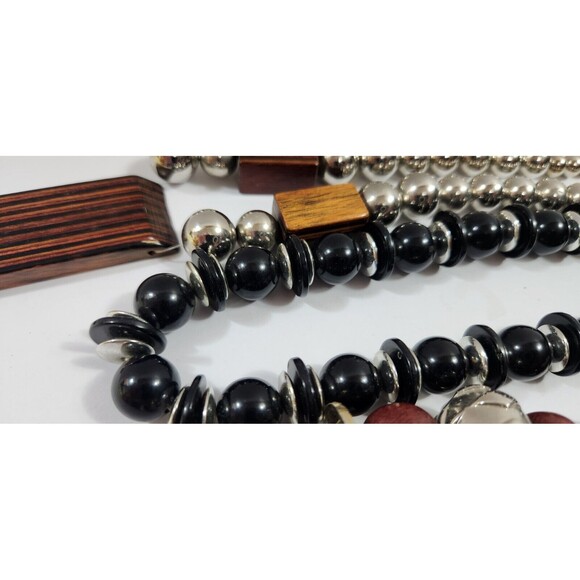 Vintage Lot Of 6 Bead Necklaces Assorted Sizes And Colors Elegant Dress - Picture 6 of 10